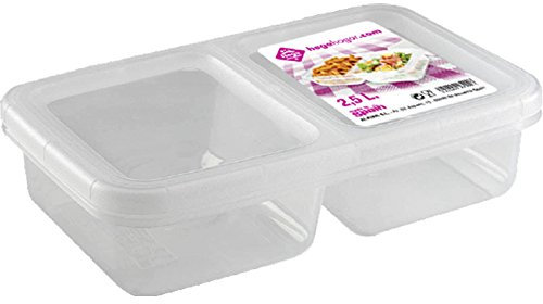 Hega Niza Fiambrera Doble de 2,4 L, 28.7 x 17.6 x 7.2 cm