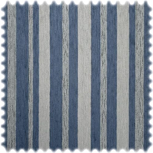 Chenille Möbelstoff Madrid Blau/Hellgrau