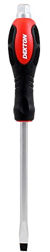 DEKTON DT65220 Bolster Flat Screwdriver, Black/Red