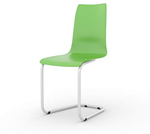 Tojo Stuhl | Freischwinger Stühle mit austauschbarer Sitzschale Filigraner Schwingstuhl für Küche/Arbeitszimmer/Büro | Moderne Konferenzstühle/Schreibtischstühle (Grün)