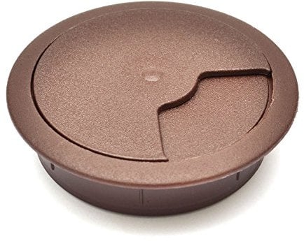 60mm Dark Brown PC Computer Desk Plastic Grommet Table Cable Tidy Wire Hole Cover