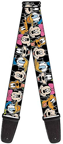 Buckle-Down Gitarrengurt – klassische Disney-Figuren, 5,1 cm breit, 73,7-137,2 cm lang, Schwarz