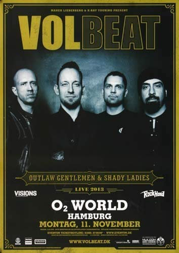 Volbeat - Beyound Hell, Hamburg 2013 » Konzertplakat/Premium Poster | Live Konzert Veranstaltung | DIN A1 «