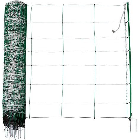 AKO Fencing TopLine Plus Net, Weidenetz; 50m Länge, 90cm hoch, weiß/grün, Doppelspitze