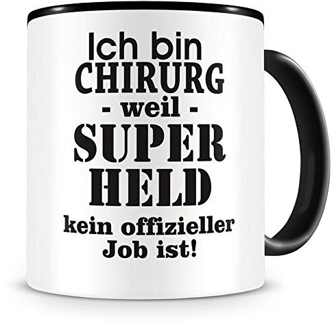 Samunshi® Chirurg Tasse mit Spruch Geschenk für Chirurg Mann Frau Kaffeetasse groß Lustige Tassen zum Geburtstag schwarz 300ml