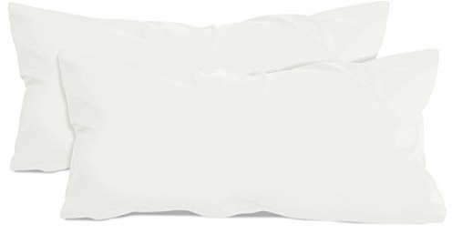 npluseins 2er Pack Baumwoll Kissenbezug - Jersey - viele Farben 1331.1812, ca. 40 x 80 cm, weiß