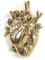 Seletti „Love in Bloom“ Gold Vase, Herz, Goldbeschichtung.