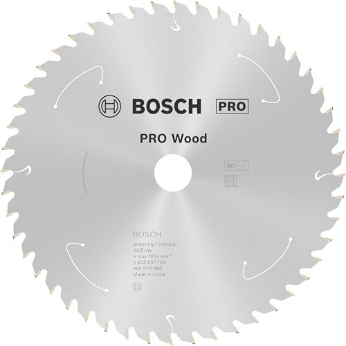 Bosch Accessories Lama Per Sega Circolare Standard For Wood (Legno, 184 x 20 x 1.6 mm, 48 Denti, Accessorio Per Sega Circolare A Batteria)