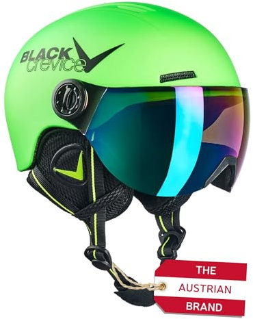 Black Crevice Kinder Visierhelm Leogang, neon grün, 48-52 cm…
