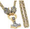 PRETTYROSARY VIKING KÖNIGSKETTE EDELSTAHL KETTE - GOLD WIKINGER SCHMUCK HALSKETTE HERREN THORS HAMMER EDELSTAHL GOLDENE KETTE WOLF KÖNIGSKETTE HERREN GOLD PUNK SCHMUCK mjolnir hammer punk (70 cm)