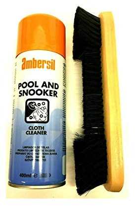 cueball16 1 Tin of 400ml POOL or SNOOKER TABLES CLOTH CLEANING VALET Spray with 9 BRUSH Complete with Instructions Sheet
