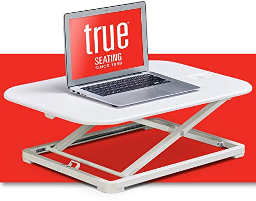 True Seating Ergo Tischkonverter, höhenverstellbar, klein, Weiß