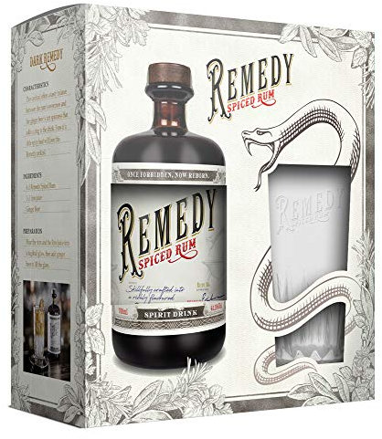 Remedy Spiced Rum 0,7 Liter im Geschenkset mit Glas