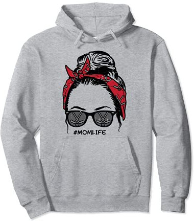 Ice Hockey Bandana Sunglasses Mom Life Mother Day Mama Women Pullover Hoodie