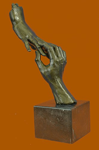 Rare Modern Art Two Hands by Dali Bronze Sculpture Marble Bast Figure Giftå