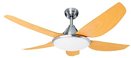 Ventilador kuken de techo con luz Led cromado 5 aspas Ecoiluminaled