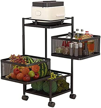 Luchs - Universall multifunktionales Regal Küchenrollwagen Obstkorb Aufbewahrungsbehälter Küchenregal Organizer für Küche, Badezimmer, Kinderzimmer und Büro auf Rädern (3 Fächer)