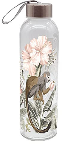 infinite by GEDA LABELS (INFKH) Unisex Jugend Trinkflasche Affen 500ml Glas, bunt