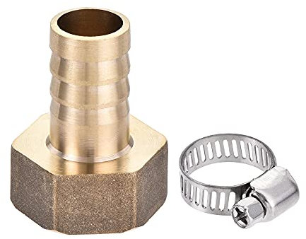 sourcing map Raccord de tuyau cannelé en laiton 16 mm x G3/4 femelle avec collier de serrage et rondelle