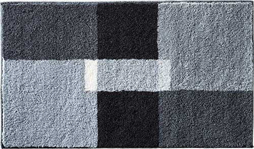 Erwin Müller Badematte, Badteppich, Badvorleger Zagori rutschhemmend grau Größe 70x120 cm - herrlich weich und flauschig, für Fußbodenheizung geeignet (weitere Größen, Farben)