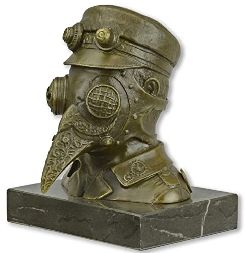 aubaho Bronzefigur Arzt Steampunk Pest-Doktor Bronze Skulptur Statue Antik-Stil 13cm