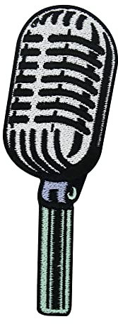 Finally Home Retro Musik Mikrofon Patch zum Aufbügeln | Rock Patches zum Aufnähen, Bügelbild, Vintage Aufbügler, Aufnäher