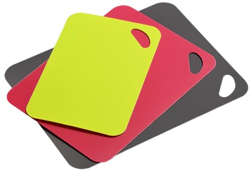 KESPER | Flexible Schneidunterlage, 4er Set, Material: Kunststoff (PE), Maße: 38 x 29 x 0,2 cm, Farben: Blau, Weiß, Grau, Grün | 30591