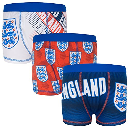England Boys Boxer Shorts 3 Pack Crest Kids Official Football Gift