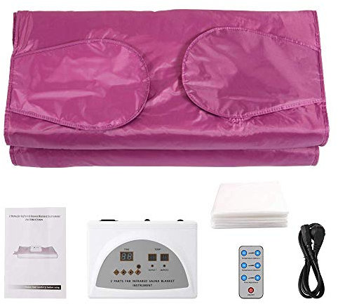 CAZARU Far Infrared Sauna Blanket,Upgraded Version witStraight Hand Design,2 Zone Digital Waterproof Detox Sauna Blanket,Used for Weight Loss Fitness Home Sauna Room(NO Battery)