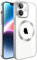 S. Dawezo Klare Magnetische Hülle für iPhone 12, kompatibel mit MagSafe Kabelloses Laden, Militärnorm Schutz, Kratzfest, Stoßfest, Schlanke Transparente Silikonhülle für iPhone 12 Hülle, Silber