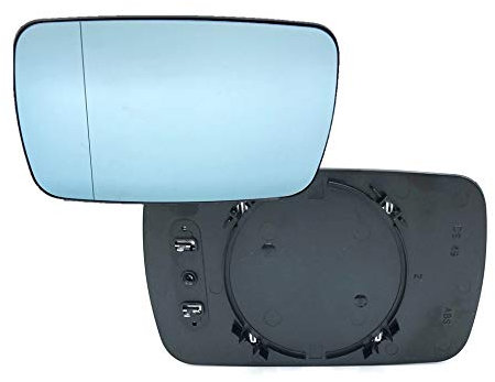 HZ-DESIGN Spiegelglas für Spiegel Außenspiegel Glas Links und Rechts passend in Blau getönt kompatibel mit 3er E36 5er E34 E39