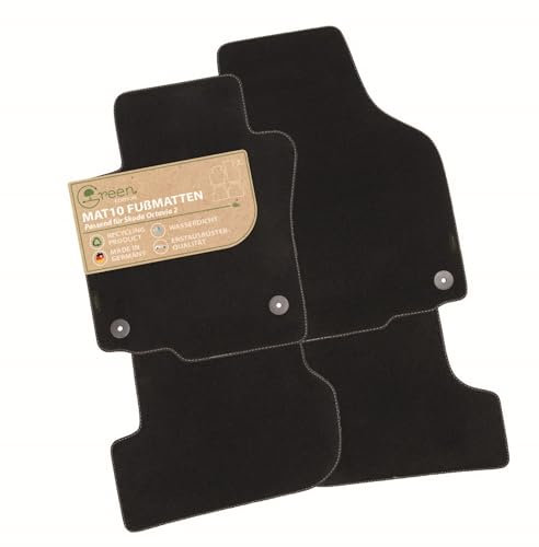 MAT10 Green Edition – Auto-Fußmatten passend für Skoda Octavia 2 (BJ 03/2007-01/2013, Typ 1Z) | nachhaltiges Velours | Automatten-Set, 4-teilig | Made in Germany, Erstausrüsterqualität