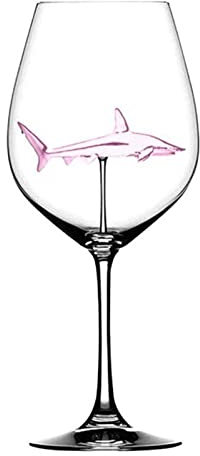 Leeadwaey 300 ml transparente Hai-Weingläser für Weihnachten, Geburtstag, Rosa