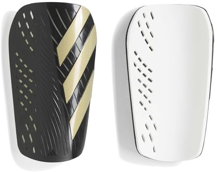 adidas Tiro Club - Protector Tibias Unisex para Adulto, Color Negro y Dorado Metalizado, Talla L