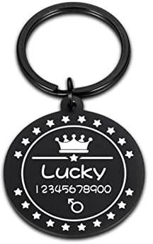 Personalisierte Hundemarke Custom Pet ID Tag Medaille Mit Gravur Welpe Name Geschlecht Halsband Haustiere Anhänger Für Große Hunde Zubehör,Schwarz