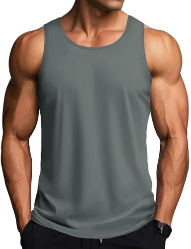 MAGCOMSEN Herren Tank Tops Leicht Achselshirt Ärmellos Quick Dry Sport T-Shirt Laufen Fitness Tankshirts Sommer Outdoor Funktionsshirt
