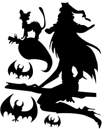 Karneval-Party-Szene Layout Fledermäuse Hema Fenster Aufkleber Glas tapete Wohnraum Fenster Sticker Pferde (A, One Size)