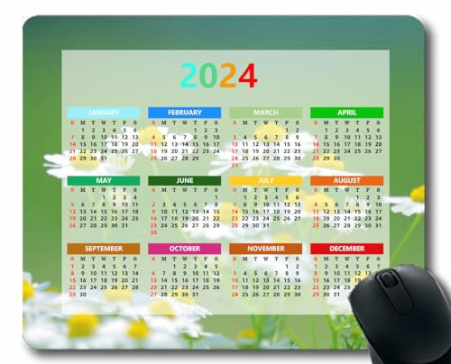 YENDOSTEEN 2024 Kalender Mauspad,Spiel Naht Mousepad, Malen Sie Flecken grün Ultraglatte Mauspads für Kabellose Maus,Laptop,Computer,PC-Büro,Zuhause