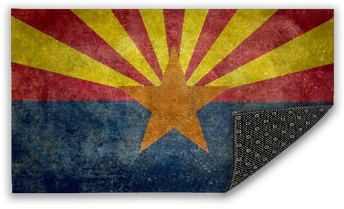 Fußmatte mit Arizona-Flagge, 76,2 x 43,2 cm, für drinnen und draußen, rutschfest, für Eingangsbereich, Boden, Terrasseneingang und Schlammzimmer, dekorative Fußmatte