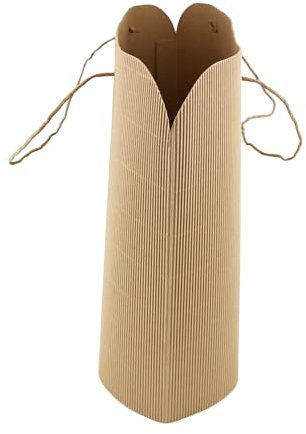 IDEA HOME 6 Stück Papiertüten L Kraft WAVE 33,5 x 13 x 29,5 cm, Papiertüten mit Henkel,Geschenktüten für Geburtstagsfeier,Weihnachten,Geschenkverpackung,Einkaufstüten (verdicken 280gsm)