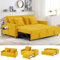 YODOLLA 3-in-1 Schlafsessel, Doppelbett mit Verstellbarer Rückenlehne zu einem Schlafsofa, Schlafsessel mit Bettfunktion, Ausziehbar Schlafsofa für Erwachsene, Gelb