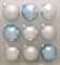 LUCOZA 9 Stück Glas Weihnachtskugeln, 65mm Weihnachtsschmuck, Aufhänge Christbaumkugeln Dekorationsset für Weihnachtsbaum, Feiertage, Party, Matte und Glänzende Schmuck, Blau Silber
