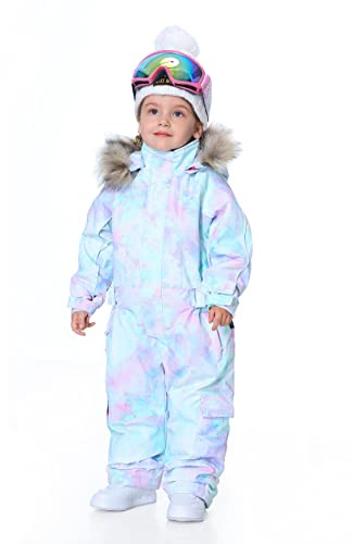 Bluemagic Combinaison Ski Enfant, Combinaisons de Ski Vêtements Veste Habit de Neige une Pièce Filles Garçons Enfants Coupe-vent, Imperméable et Respirante(Reve, 150CM, 11-12 Ans)