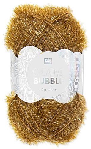 Frida's Wollhaus Rico Design 50 g Creative Bubble Schwammgarn Wolle Stricken Häkeln 57 Farben (035 | Ocker)