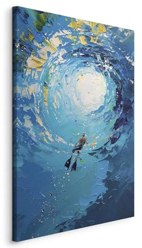 murando - Wandbilder XXL Summer Vibes 80x120 cm 1 tlg - Wand Deko Leinwand Bilder Groß Wanddeko Wohnzimmer Schlafzimmer Kunstdrucke - Sommerstimmung Feiertage Sommer Blau Taucher h-H-10085-b-a