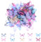 3D Schmetterlinge, 60 Stücke Organza Stoff Durchscheinender Chiffon Schmetterling, Deko Schmetterlinge für DIY Dekoration, Scrapbooking, Gepäck, Wand und Fenster Haarspange Dekoration