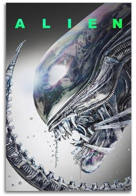 nshdahns Alien-Poster, Wandkunst, Vintage-Kunst, Raumdekoration, ästhetisches Schlafzimmer-Poster für Schlafzimmer, 30 x 45 cm, ungerahmter Stil