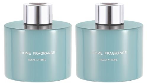 sourcing map 2pcs Empty Glass Diffuser Bottle 140ml/4.7oz Refillable Fragrance Accessories Aromatherapy Jar Container for Replacement Reed Diffuser DIY Home Bathroom Blue with Silver Tone Cap