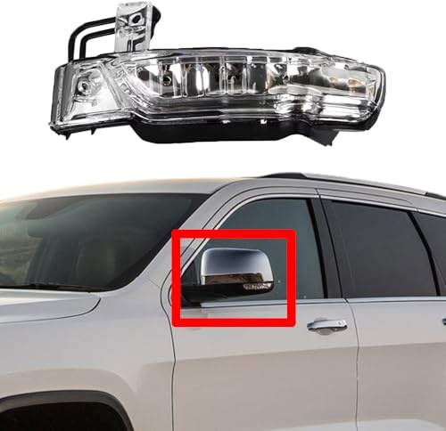 Jrfeng Auto Seitenansicht Rückspiegel Signal Licht Für Jeep Grand Cherokee 2011-2021, Außenspiegel Blinker Seitenblinker Blinker Auto Teile 68236930AB 68236930AC,Left