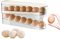 Laluky Minimalist Transparent Egg Container, Auto Rolling, 12 Eggs, 2 Tier, Refrigerator & Counter, Transparent, 12.01x3.35x5.59inch